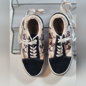 Vans Butterfly Girls Suede/Canvass Sneakers Size 2 EUC